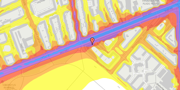 Trafikstøjkort på Jagtvej 200, st. th, 2100 København Ø