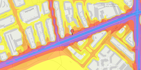 Trafikstøjkort på Jagtvej 201, 4. th, 2100 København Ø