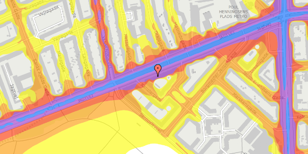 Trafikstøjkort på Jagtvej 202, 1. th, 2100 København Ø