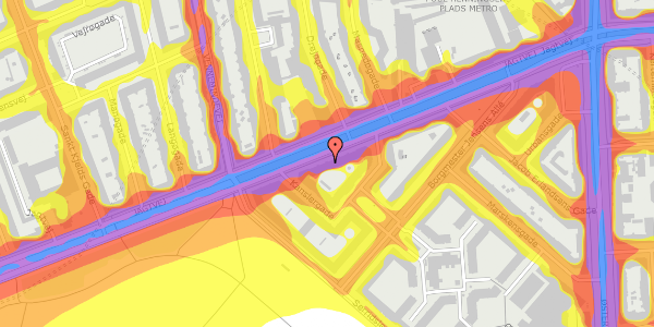 Trafikstøjkort på Jagtvej 204, 1. th, 2100 København Ø