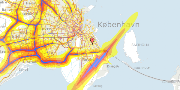 Trafikstøjkort på Jansvej 9, 2300 København S