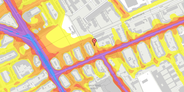 Trafikstøjkort på Jemtelandsgade 4, 3. th, 2300 København S