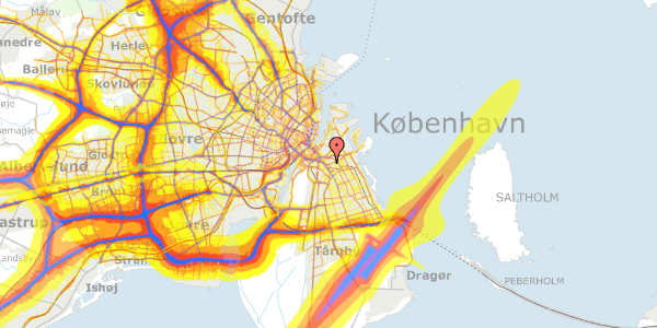 Trafikstøjkort på Jemtelandsgade 6, st. th, 2300 København S