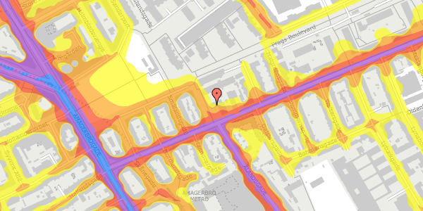 Trafikstøjkort på Jemtelandsgade 7, 2300 København S