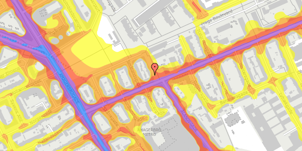 Trafikstøjkort på Jemtelandsgade 8, st. , 2300 København S