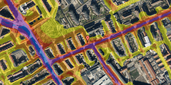 Trafikstøjkort på Jemtelandsgade 8, 1. th, 2300 København S