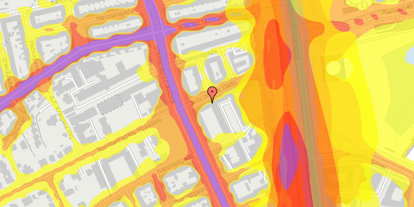 Trafikstøjkort på Jens Munks Gade 6, 2. th, 2100 København Ø