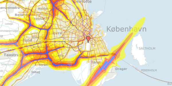 Trafikstøjkort på Jens Otto Krags Gade 17, 3. 4, 2300 København S