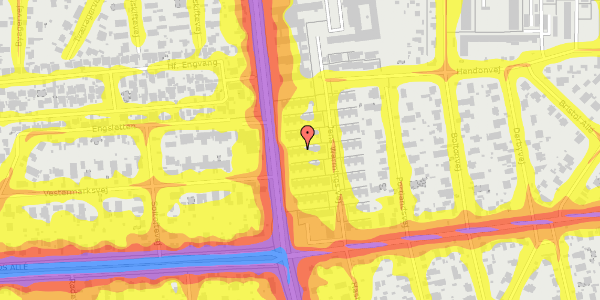 Trafikstøjkort på Jens Warmings Vej 37, 2300 København S