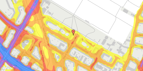 Trafikstøjkort på Jesper Brochmands Gade 2, 2. th, 2200 København N