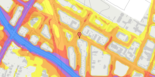 Trafikstøjkort på Jesper Brochmands Gade 11, st. th, 2200 København N