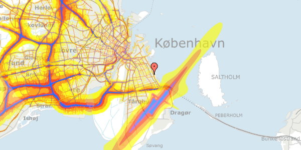 Trafikstøjkort på Jorisvej 21A, 2300 København S