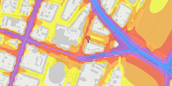 Trafikstøjkort på Julius Thomsens Gade 14, kl. 1, 1632 København V