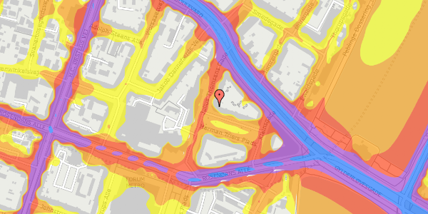 Trafikstøjkort på Julius Thomsens Gade 16, 1. tv, 1632 København V