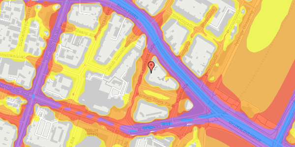 Trafikstøjkort på Julius Thomsens Gade 18, 1. th, 1632 København V