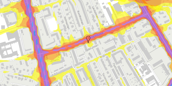 Trafikstøjkort på Jydeholmen 35A, 1. th, 2720 Vanløse