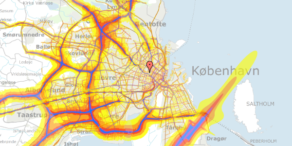 Trafikstøjkort på Jægergade 6, 1. th, 2200 København N