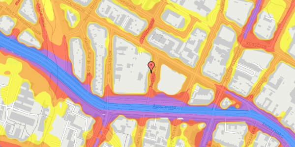 Trafikstøjkort på Jægergade 8, 3. th, 2200 København N