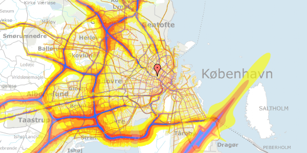 Trafikstøjkort på Jægergade 14, st. th, 2200 København N