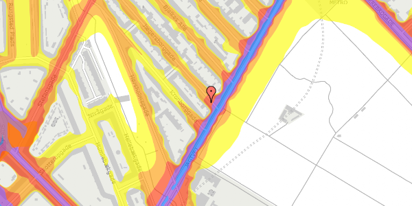 Trafikstøjkort på Jægersborggade 3, kl. , 2200 København N