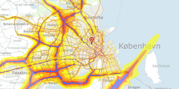 Trafikstøjkort på Jægersborggade 13, 2. th, 2200 København N