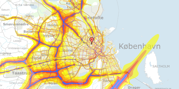 Trafikstøjkort på Jægersborggade 18, 2. tv, 2200 København N