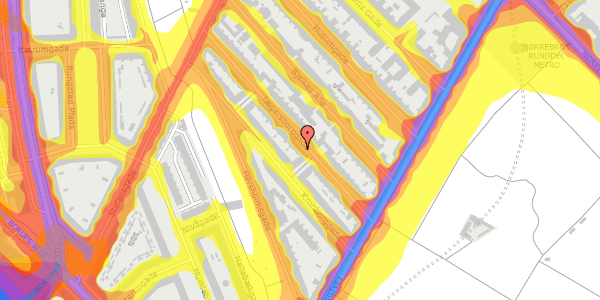 Trafikstøjkort på Jægersborggade 23, st. th, 2200 København N