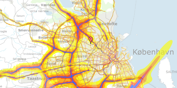 Trafikstøjkort på Kabbelejevej 14, st. , 2700 Brønshøj