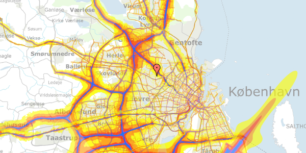 Trafikstøjkort på Kabbelejevej 32A, 2700 Brønshøj