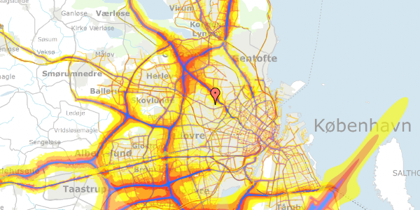 Trafikstøjkort på Kabbelejevej 32F, 2700 Brønshøj