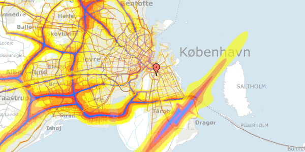 Trafikstøjkort på Kaj Munks Vej 10, 2. th, 2300 København S