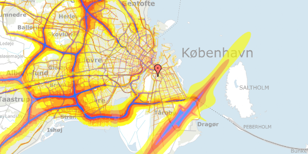 Trafikstøjkort på Kaj Munks Vej 14, 7. tv, 2300 København S