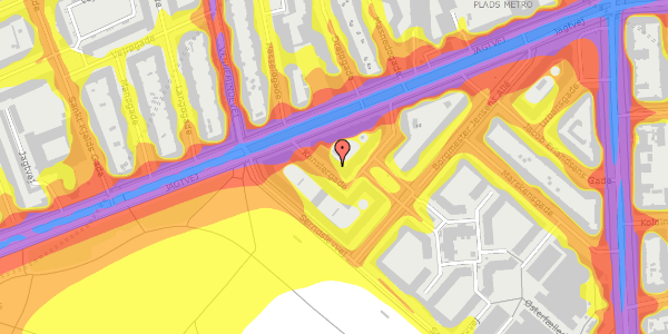 Trafikstøjkort på Kanslergade 3, 3. th, 2100 København Ø