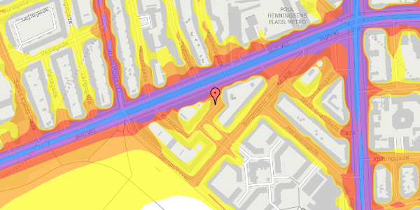 Trafikstøjkort på Kanslergade 7, 2. th, 2100 København Ø