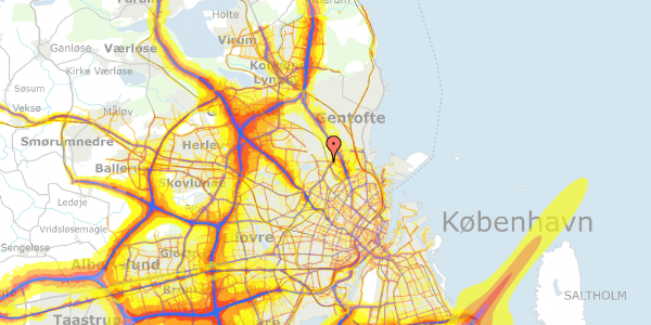 Trafikstøjkort på Kantorparken 31, 1. tv, 2400 København NV