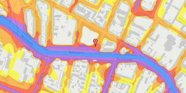 Trafikstøjkort på Kapelvej 58, st. th, 2200 København N