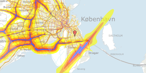 Trafikstøjkort på Kaprifolievej 23, 2300 København S