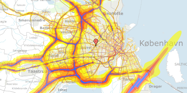 Trafikstøjkort på Kastanie Allé 2F, 1. th, 2720 Vanløse