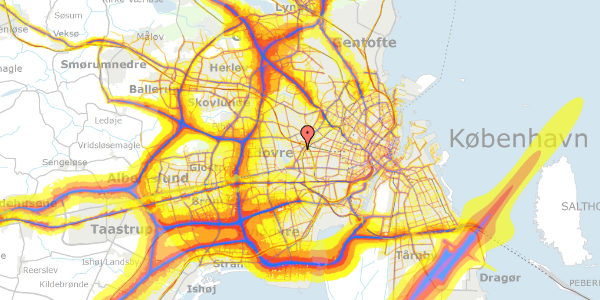 Trafikstøjkort på Kastanie Allé 15, 1. th, 2720 Vanløse