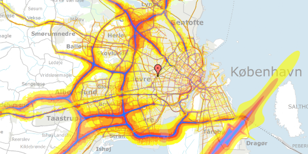 Trafikstøjkort på Kastanie Allé 26A, 1. th, 2720 Vanløse