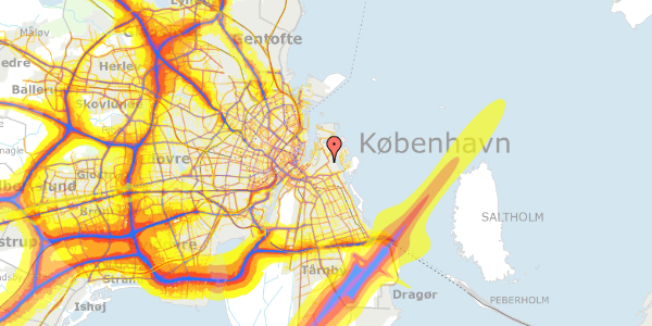 Trafikstøjkort på Kastanjegang 7, 2300 København S