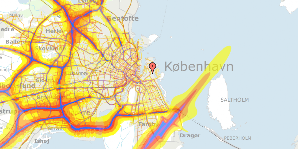 Trafikstøjkort på Kastanjegang 19, 2300 København S