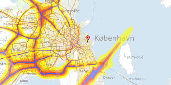 Trafikstøjkort på Kastanjegang 40, 2300 København S