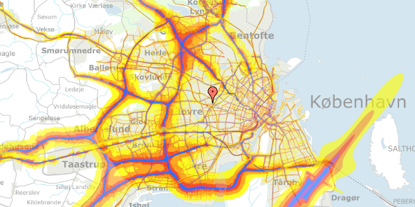 Trafikstøjkort på Katrinedalsvej 43, 1. 1, 2720 Vanløse