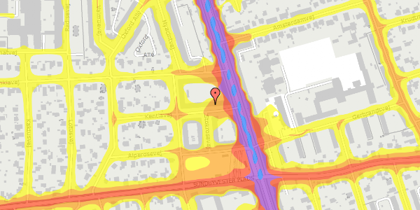 Trafikstøjkort på Kentiavej 6, 1. th, 2300 København S