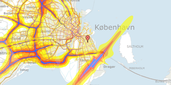 Trafikstøjkort på Keplersgade 10, 1. tv, 2300 København S