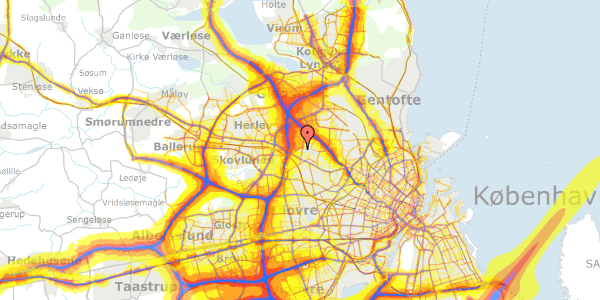 Trafikstøjkort på Kildeager 33, 2. th, 2700 Brønshøj