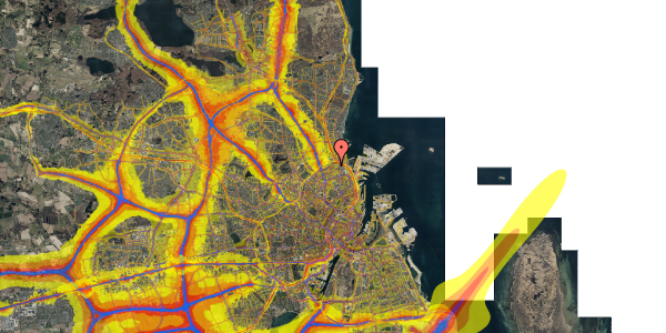 Trafikstøjkort på Kildevældsgade 66, 2. th, 2100 København Ø