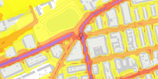 Trafikstøjkort på Kildevældsgade 87, kl. , 2100 København Ø