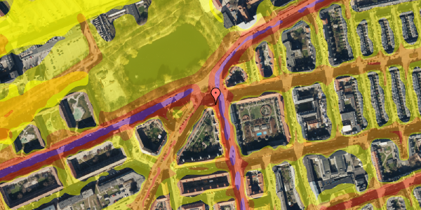 Trafikstøjkort på Kildevældsgade 87, st. tv, 2100 København Ø